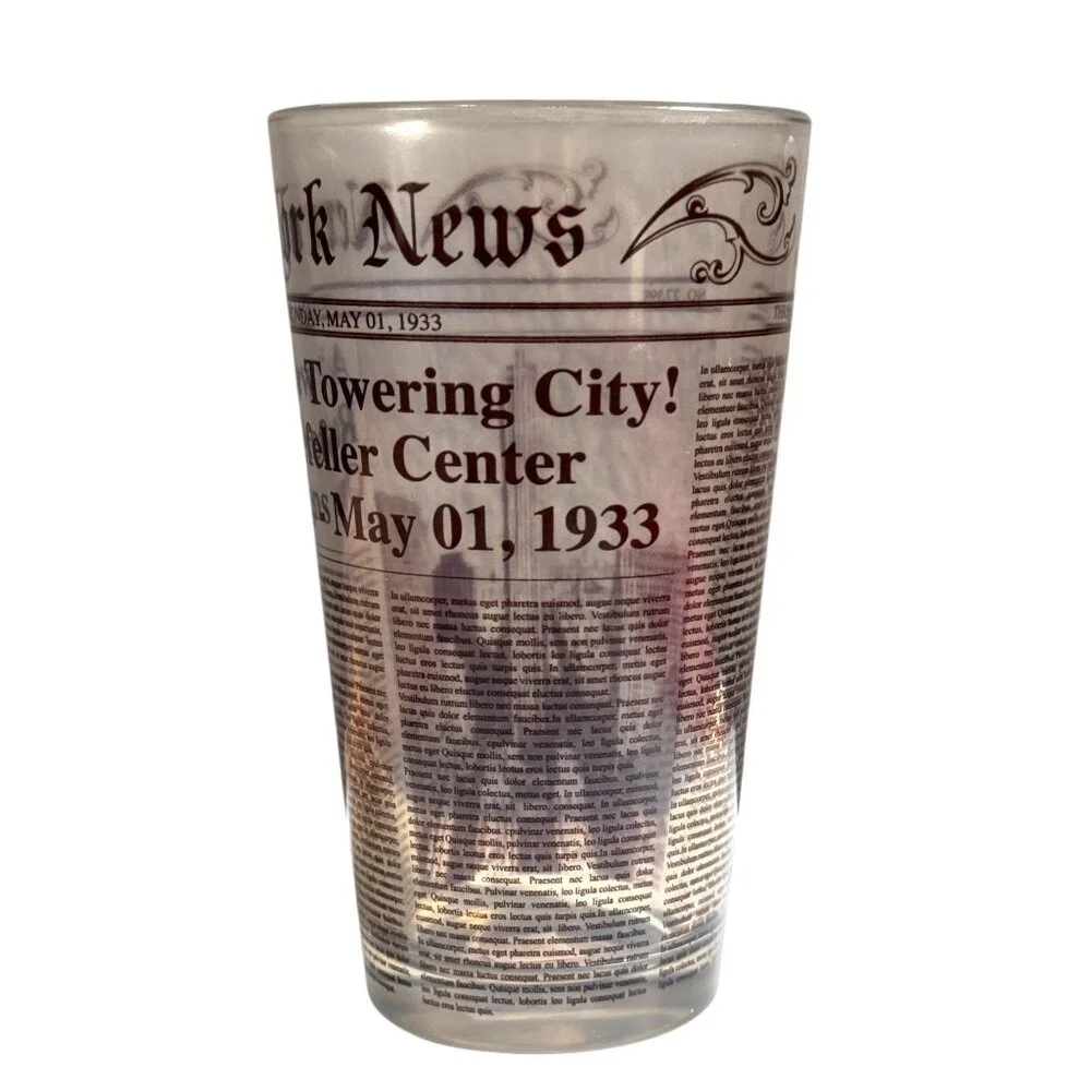 Top Of The Rock Souvenir Glass Tumbler 2013 Rockefeller Center New York News NYC